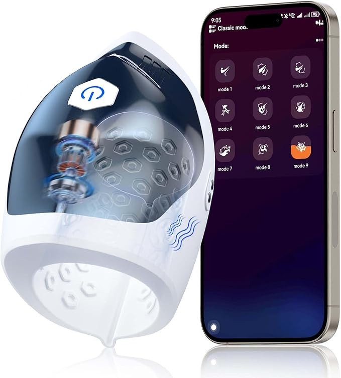 Male masturbator penis vibrator trainer-FunPlan vibration massager, 10 vibration modes, sex machine oral sex masturbator, penis stimulation, adult sex toys, suitable for men or couples.