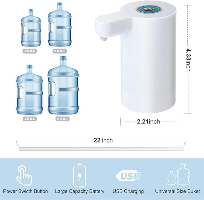 Electric Water Pump Water Pump Dispenser Barreled Wireless Water Absorber Water Press USB Charging Automatic Filling Device