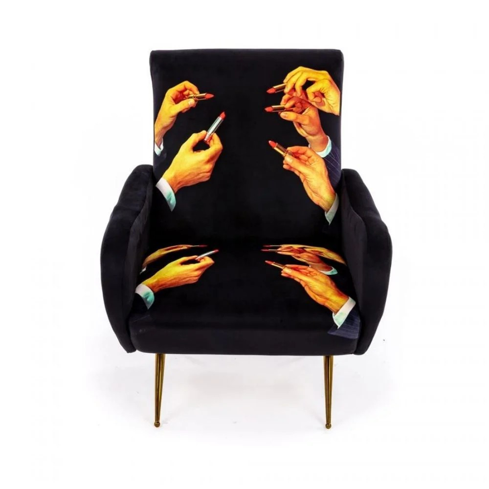 Seletti Toiletpaper Armchair-black lipstick