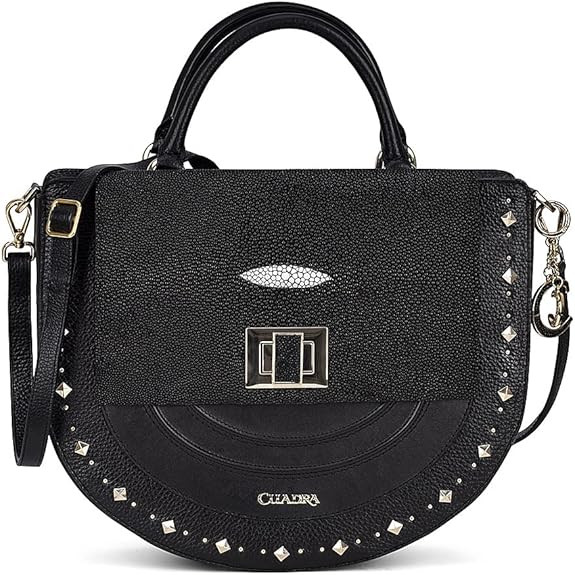 Cuadra Women's Black Stingray Leather Handbag
