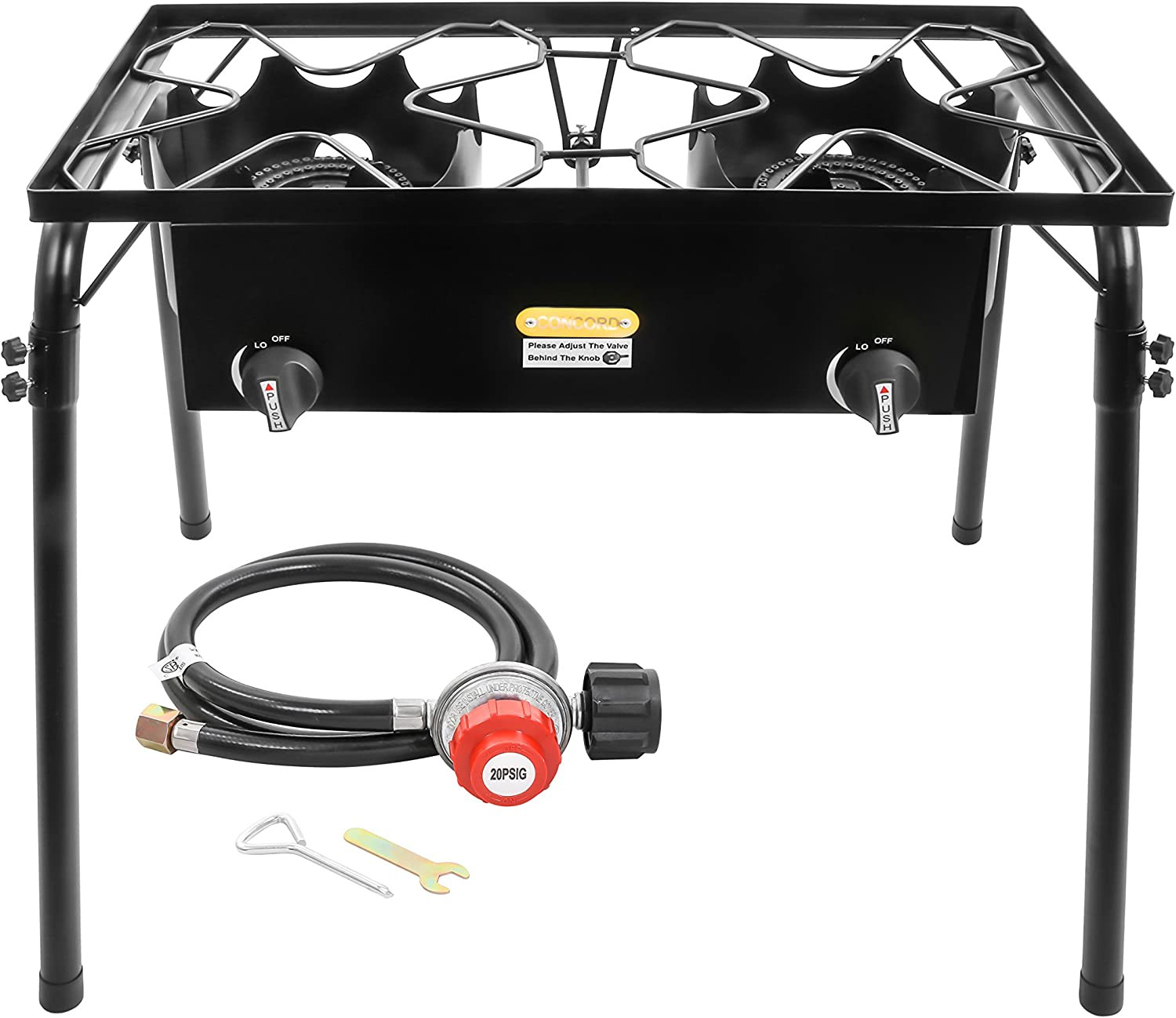 Concord Double Propane Burner, Outdoor 2 Burner Camping Stove