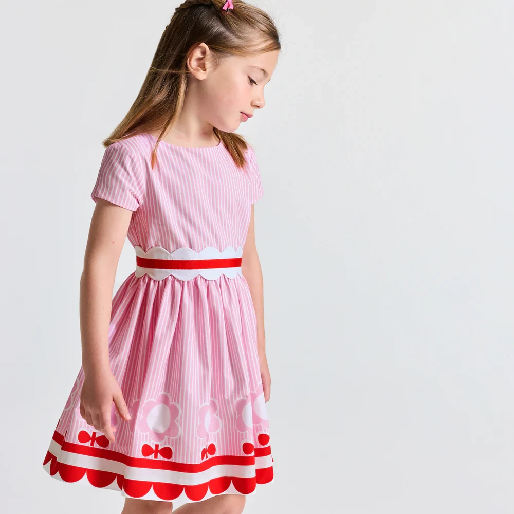 Girl striped poplin dress