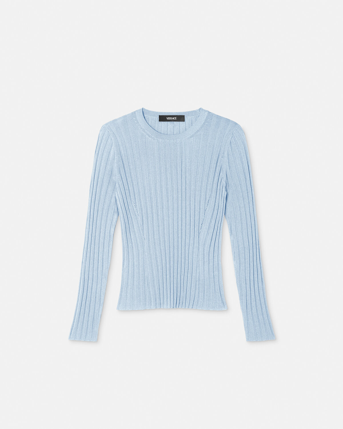 Ribbed knitted viscose blended round neck top