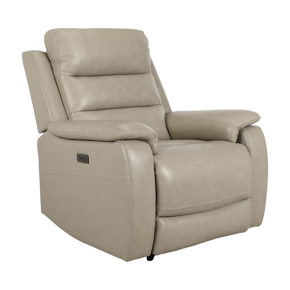 INDEX LIVING MALL โซฟาหนังแท้ผิวสัมผัสปรับระดับไฟฟ้า 1 ที่นั่ง รุ่นริคาโด้ - สีเทา