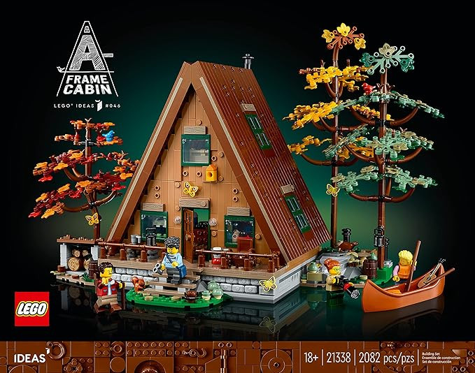 LEGO Icons A-Frame Cabin Building Set - Detailed DIY Miniature House Model Kit, Ages 18+ - Gift for Adults
