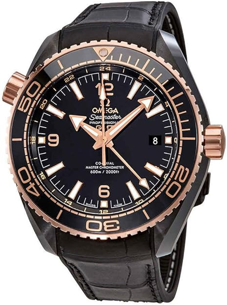 Omega Haima series automatic mechanical men's wristwatch with black dial, model 215.63.46.22.01.001.
