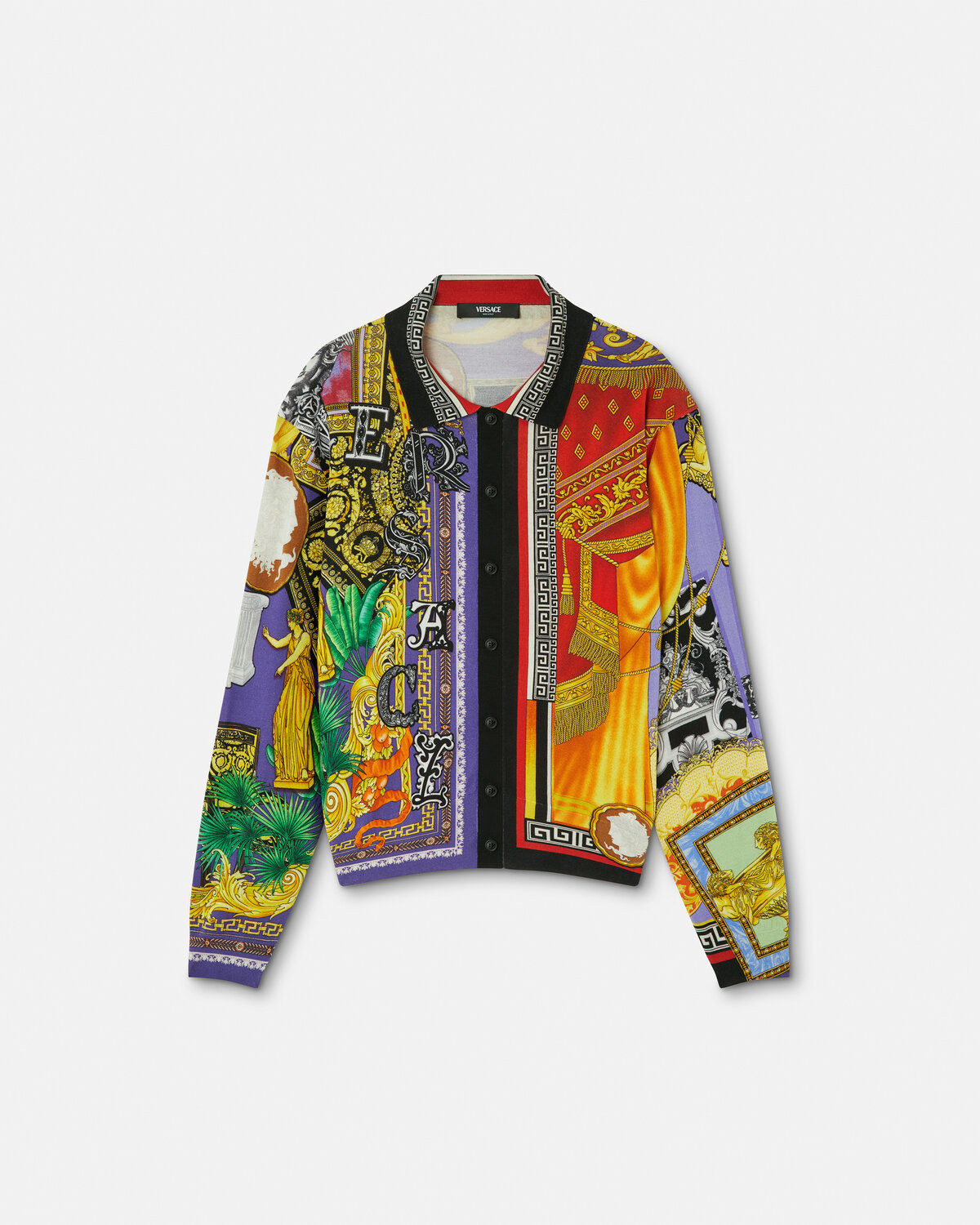 Printed silk knitted shirt