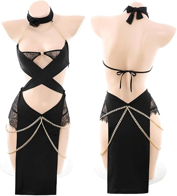 SINROYEE Women's Sexy Role-Play: Cheongsam, Anime Maid Outfit, Halloween Egyptian or Chinese Classical Cat Costume