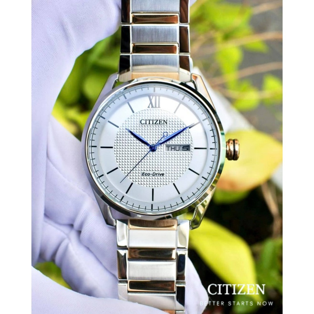 CITIZEN Eco-Drive AW0084-81A Two-tone Rose Gold Men's Watch ( นาฬิกาผู้ชายพลังงานแสง )
