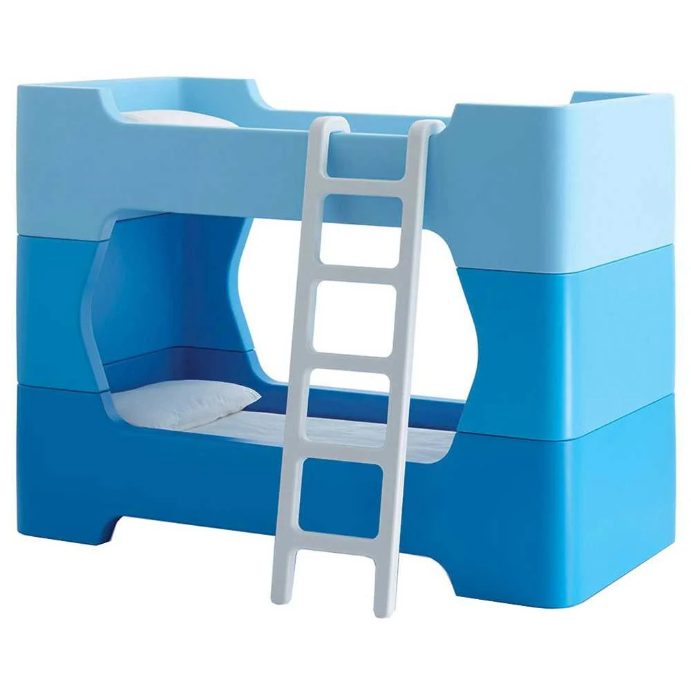 Magis Me Too Bunky bunk bed is blue with white ladder.